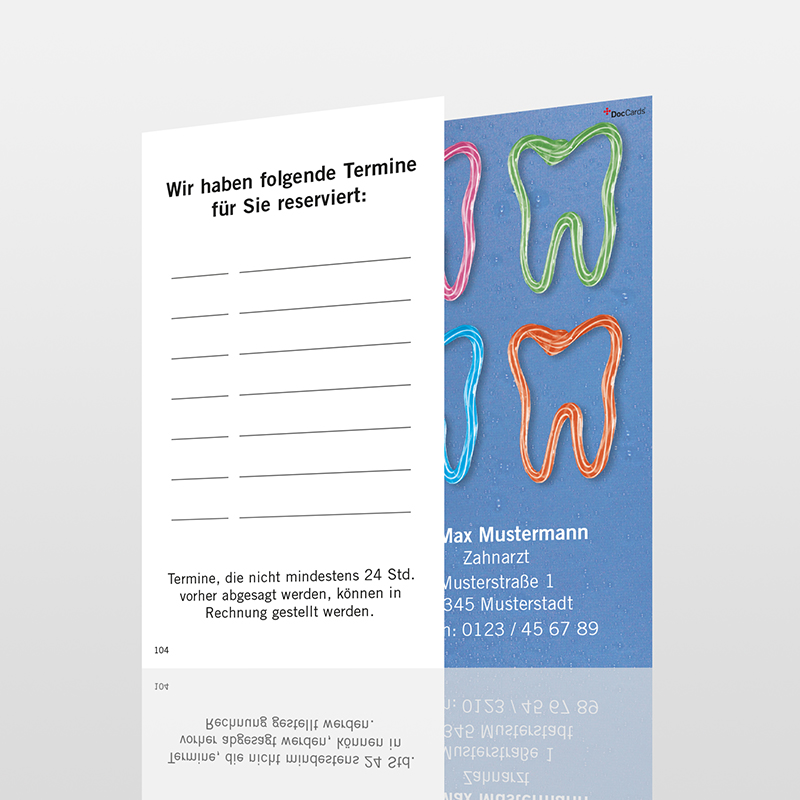 Terminkarten Motiv Karten Zahnarzt Terminzettel Zahnarztpraxis Arzt Arztpraxis Terminkärtchen