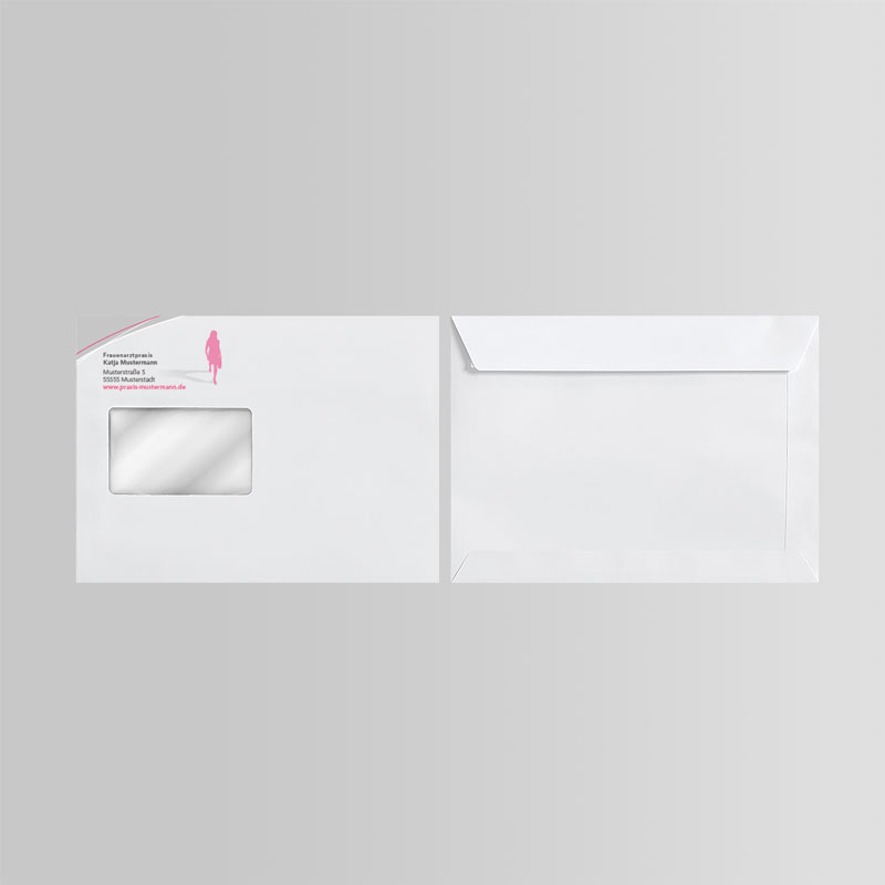 Briefkuverts Motiv Frauenarzt Frauenarztpraxis Arzt Arztpraxis Kuvert Briefumschlag Hülle Briefhülle Umschlag Versandverpackung Versandtasche Tasche DIN Lang C5 C4