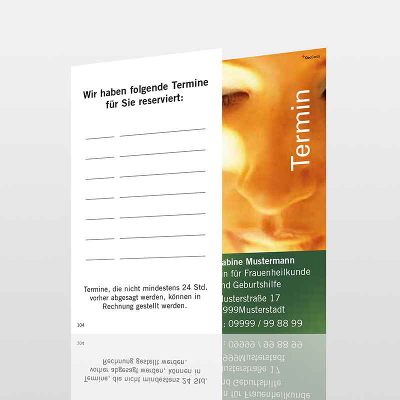 Terminkarten Motiv Karten Frauenarzt Terminzettel Frauenarztpraxis Arzt Arztpraxis Terminkärtchen