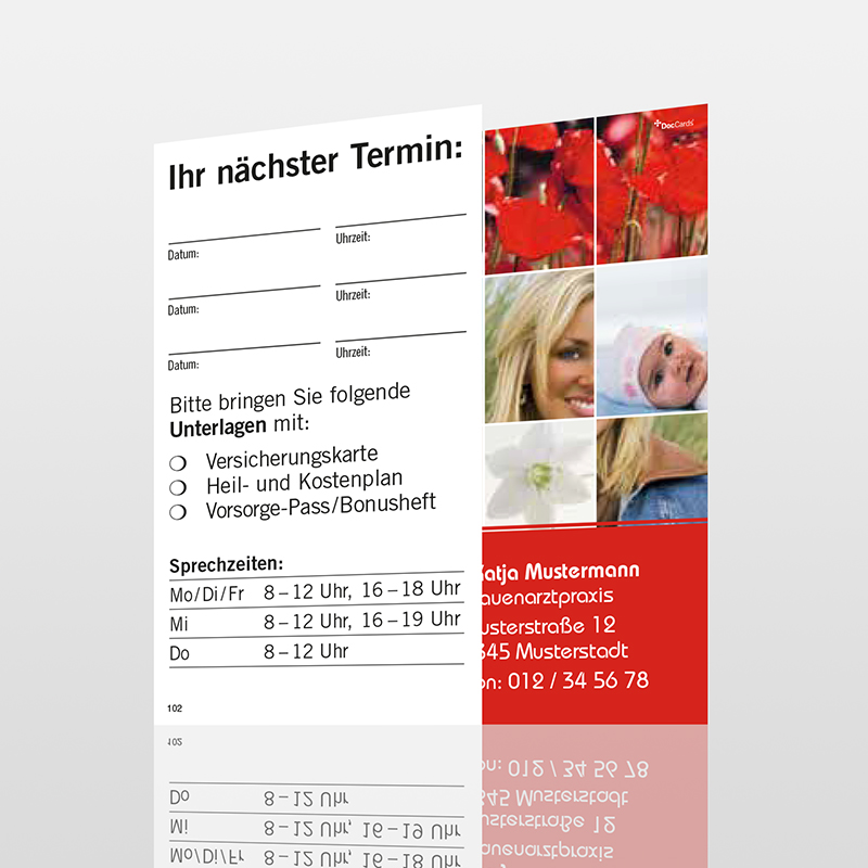 Terminkarten Motiv Karten Frauenarzt Terminzettel Frauenarztpraxis Arzt Arztpraxis Terminkärtchen